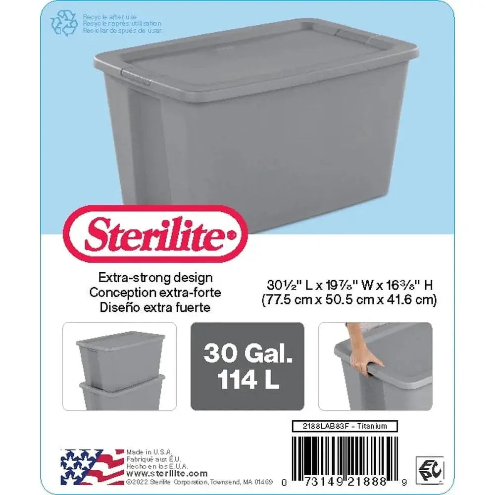 Extra Large 30 Gallon Stackable Storage Bin With Secure Lid And Integrated Handles For Easy Organization