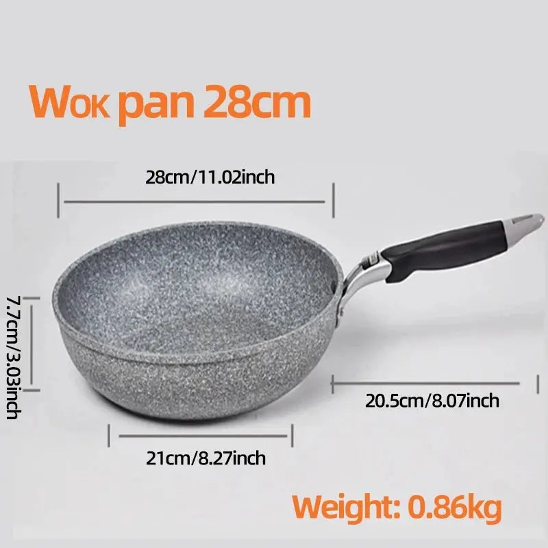 Durable Stone Frying Pan Set 20 24 26 28 Cm Nonstick Skillet For Induction And Gas Stove Cooking