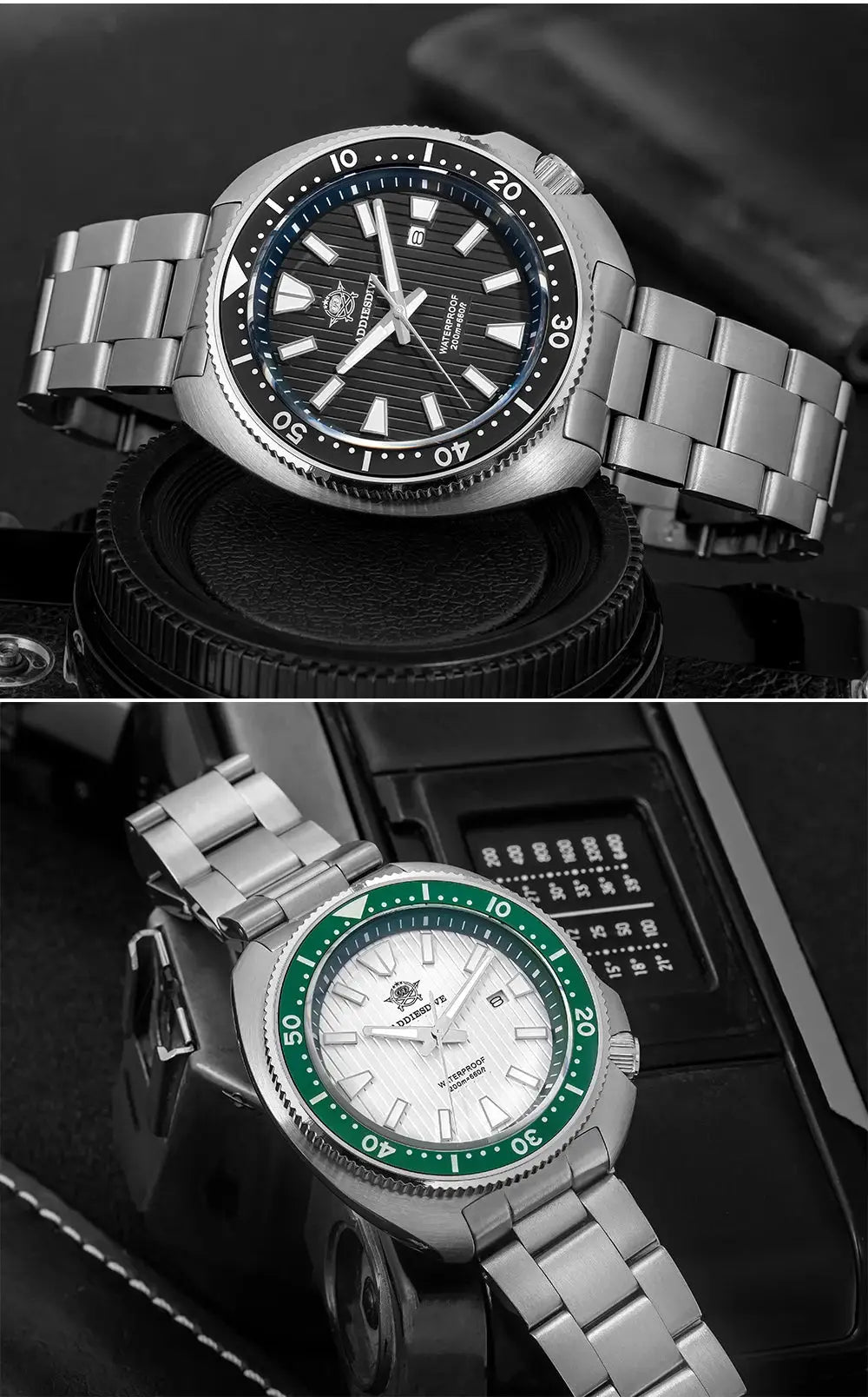 ADDIESDIVE Men's New Outdoor Quartz Watch 200M Diving BGW9 Super Blue Luminous Watch Sapphire Glass Men's Stainless Steel Watch