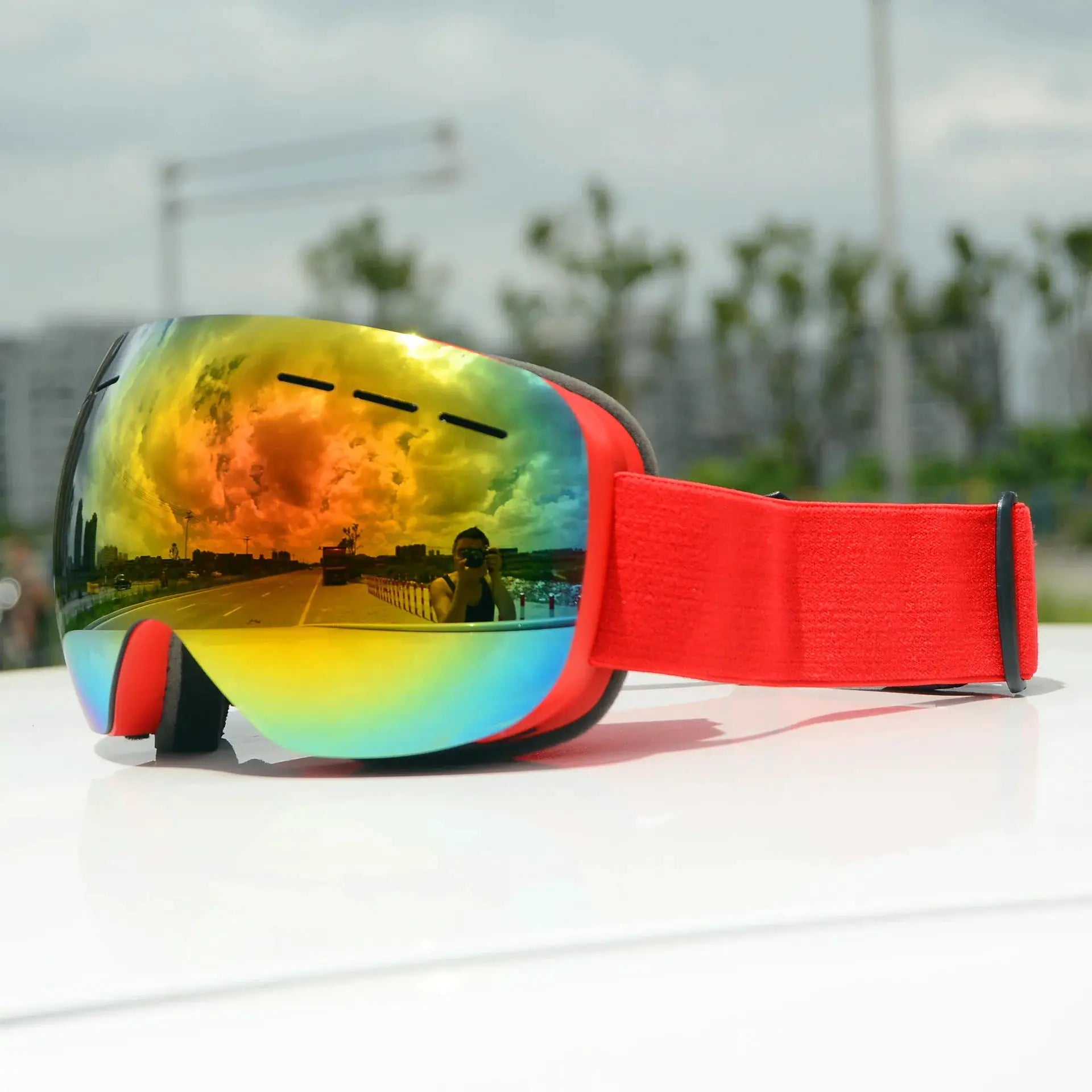 JSJM Double Layer Ski Goggles Anti Fog UV400 Protection For Men And Women Winter Snowboarding Snow Ski Goggles