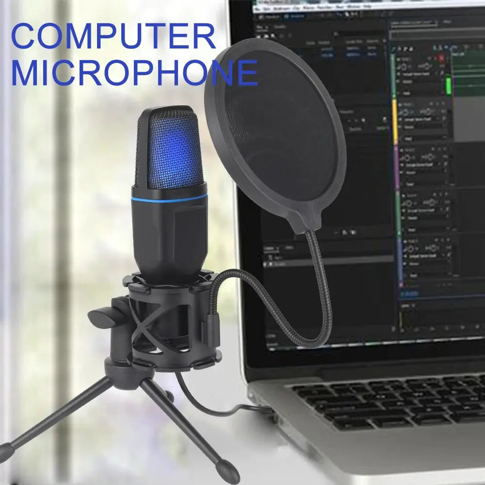 NebulaTech USB RGB Condenser Microphone For Gaming And Streaming Studio Quality Voice For Clear Broadcast