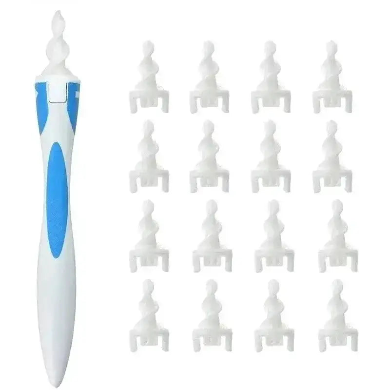 PureCare Ear Wax Remover Tool With Soft Silicone Spiral Tips And 16 Replacement Tips Included For Hygienic Ear Care