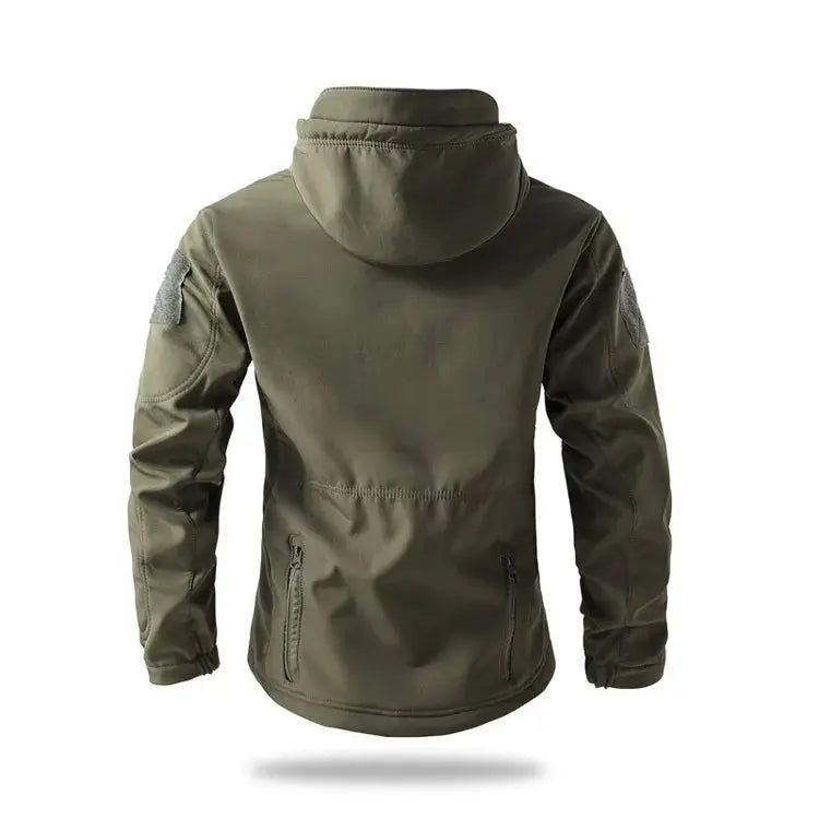 Lurker Shark Skin soft-shell tactical jacket, olive green, hooded waterproof coat by Simples Market
