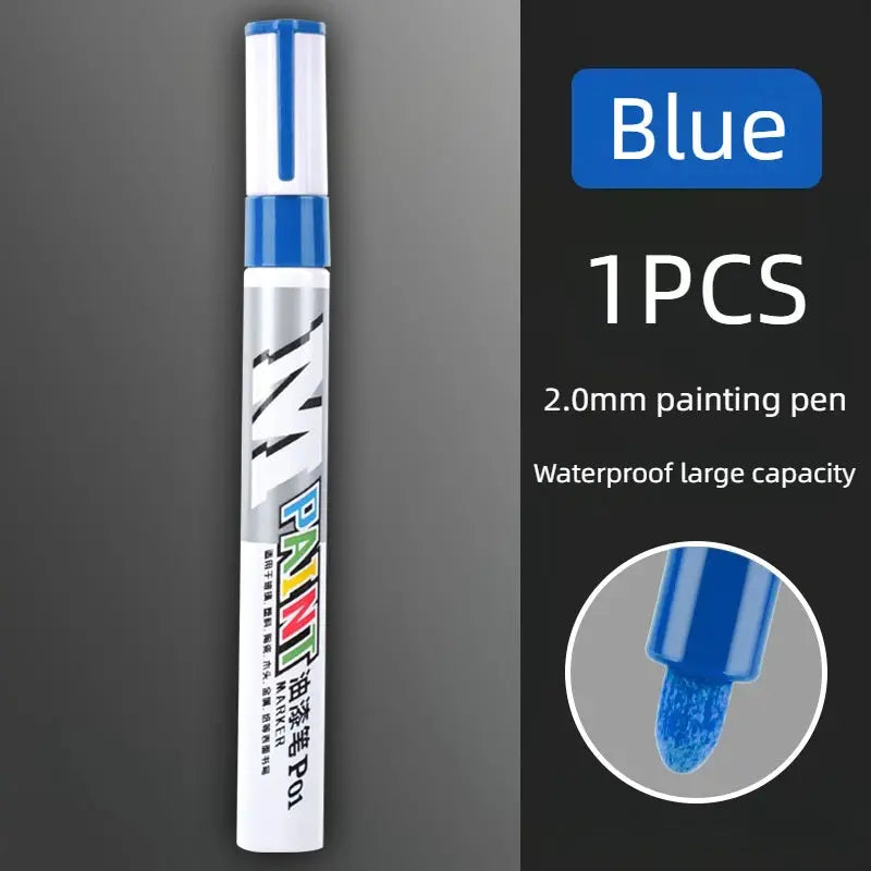 Car Paint Scratch Repair Brush Pen Waterproof Marker For Auto Finishes Minor Scratches Black White Red Silver