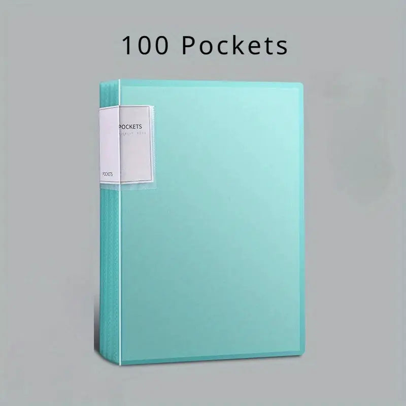 Data Book A4 transparent insert folder, turquoise, 100 pockets, Simples Market