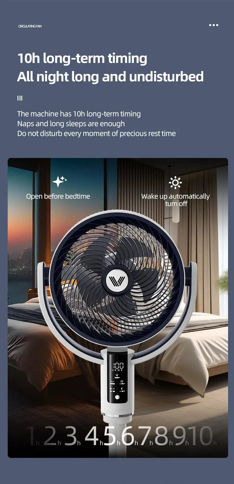 Simples Market floor fan with remote, rechargeable DC 12V 9000mAh battery, black and silver stand fan