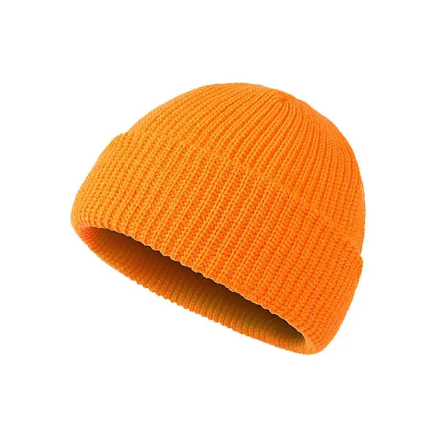 Rimiut Unisex Knitted Beanie Hat Wool Winter Cap Warm Solid Color Fashionable Autumn Men Women