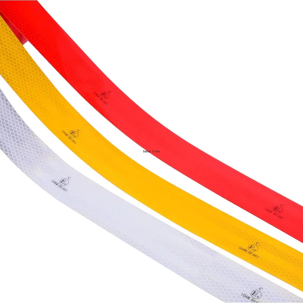 High Intensity Reflective Adhesive Tape 5cm By 5m Diamond Grade Red White Yellow Waterproof For Trucks Cars Motorcycles