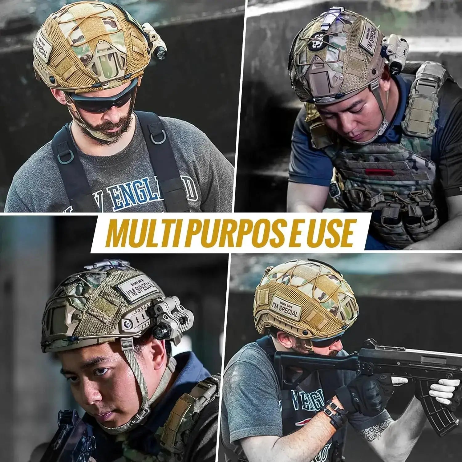 1000D Nylon Combat Helmet Cover for FAST MH PJ BJ Helmets with Elastic Cord Airsoft Headgear
