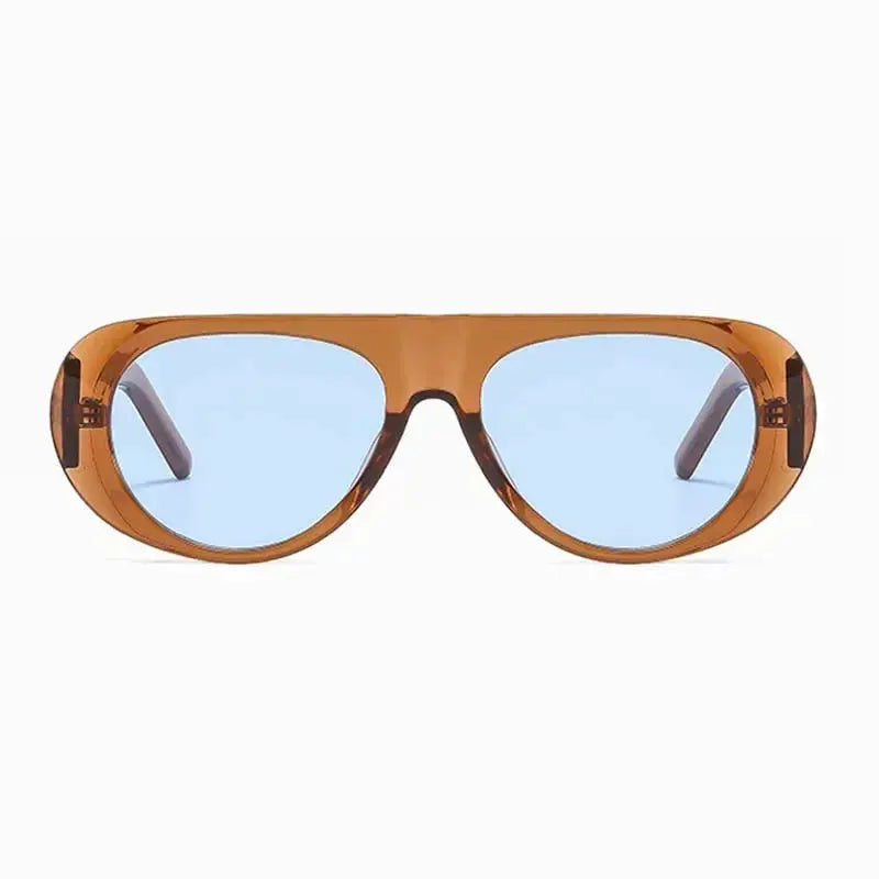 Designer Oval Sunglasses Large Frame Colorful Mirror Lenses for Men and Women Unisex UV Protection