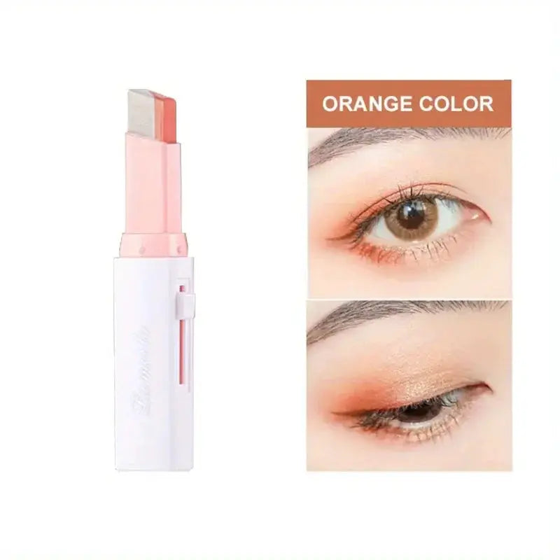 Two Color Gradient Eye Shadow Stick by Simples Market, orange color, natural 3D finish