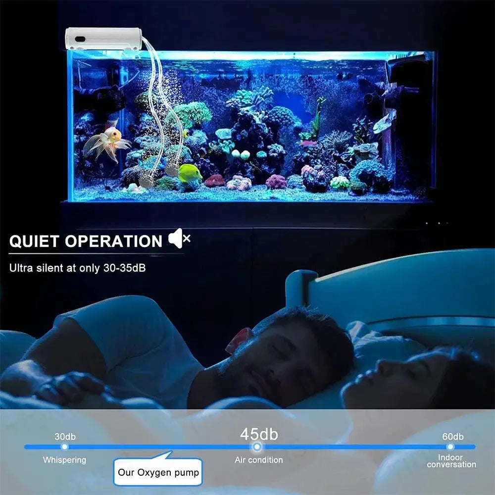 Rechargeable Aquarium Oxygen Air Pump USB Lithium Battery 6000mAh Portable Dual Use For Household And Outdoor Fishing