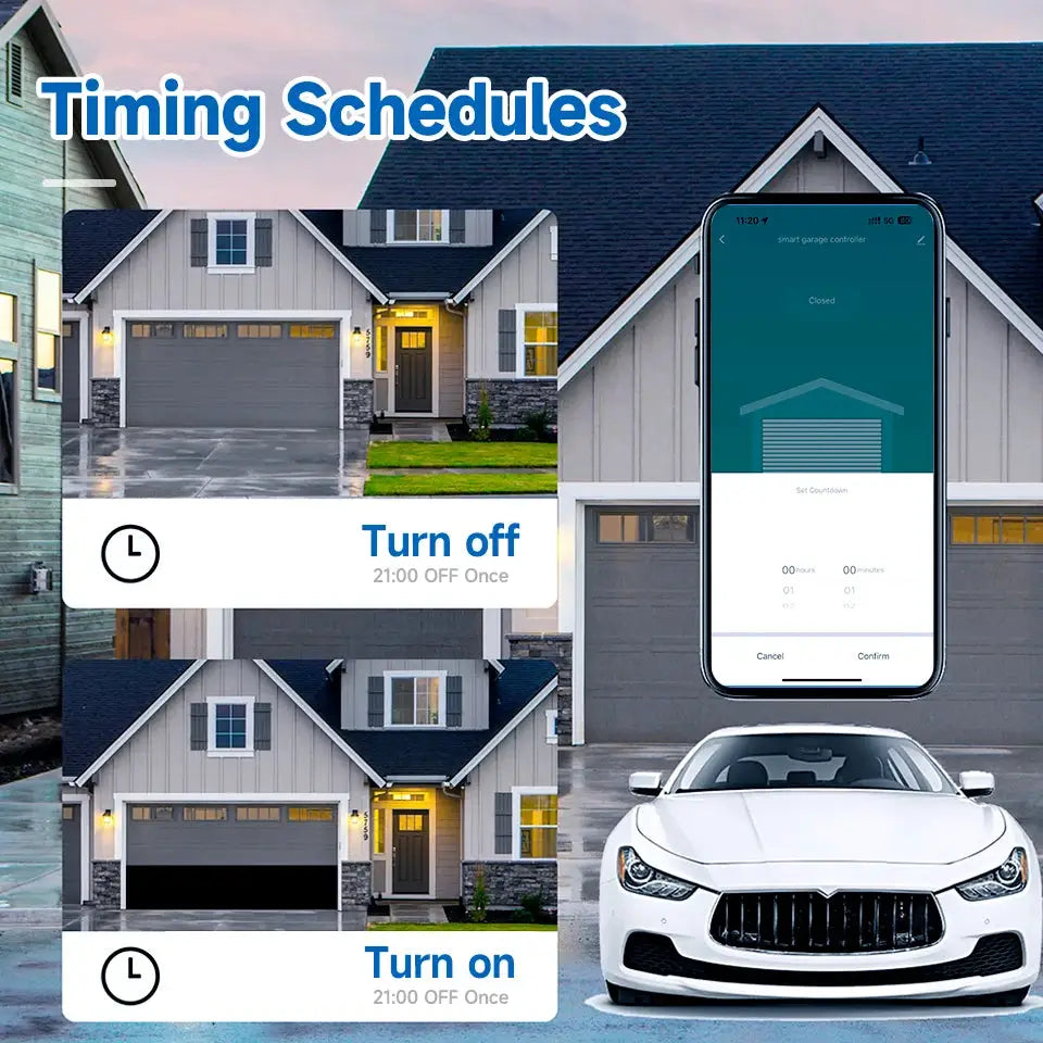 Tuya Garage Door Controller by Simples Market with smartphone app remote control and voice control