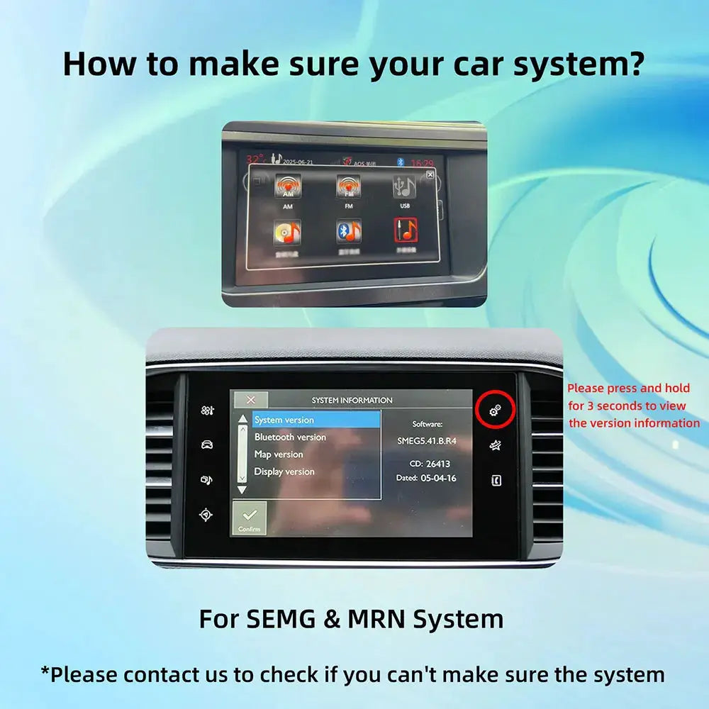 Wireless CarPlay Android Auto adapter for Peugeot/Citroën SMEG MRN (2013–2018) multimedia system by Simples Market