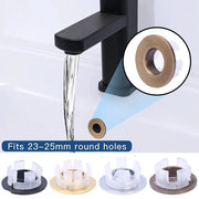 AquaGuard Round Overflow Hole Cover for Sink and Basin Fits 23mm to 25mm Diameters Minimalist Trim