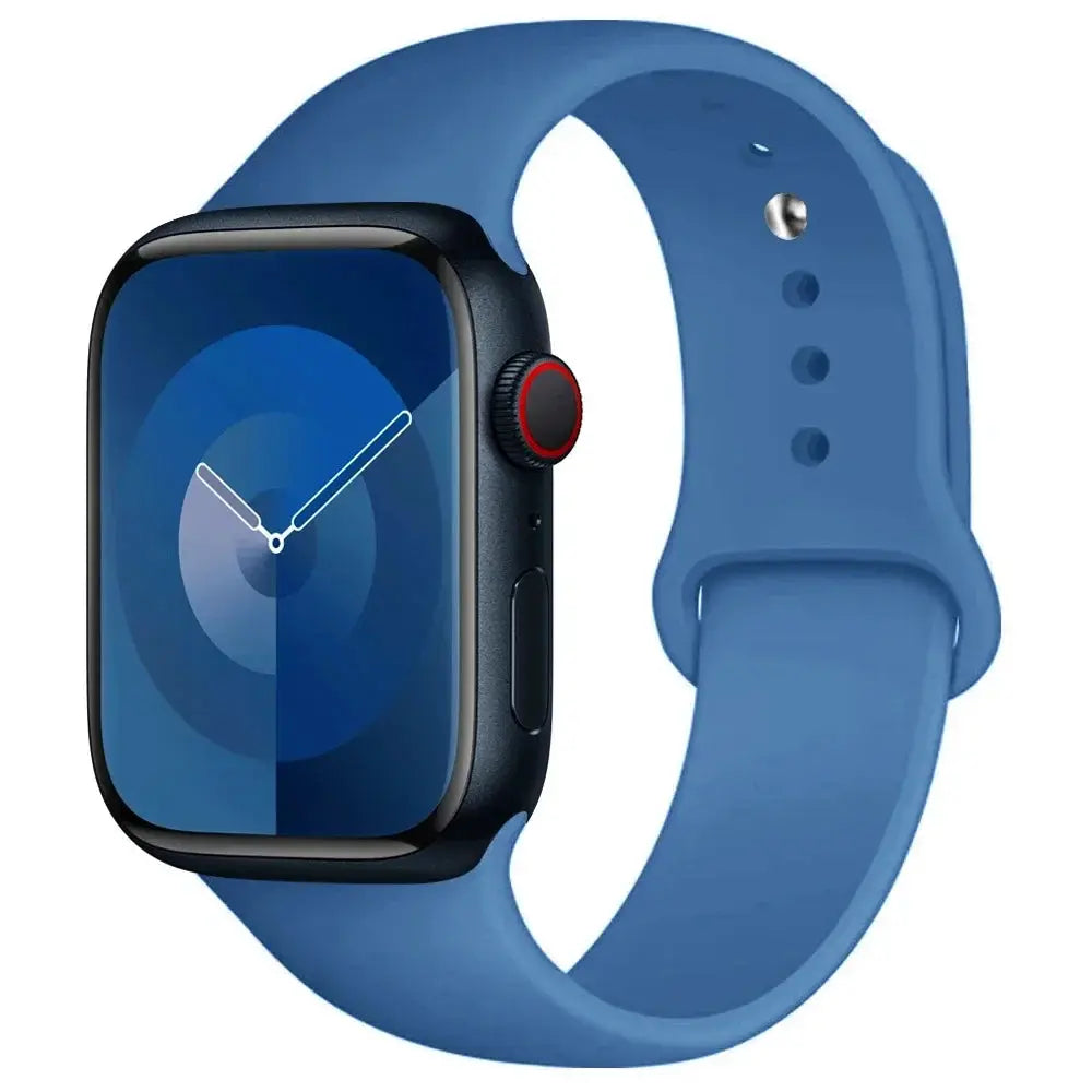 Silicone Apple Watch band in blue for 38–45mm models, Simples Market
