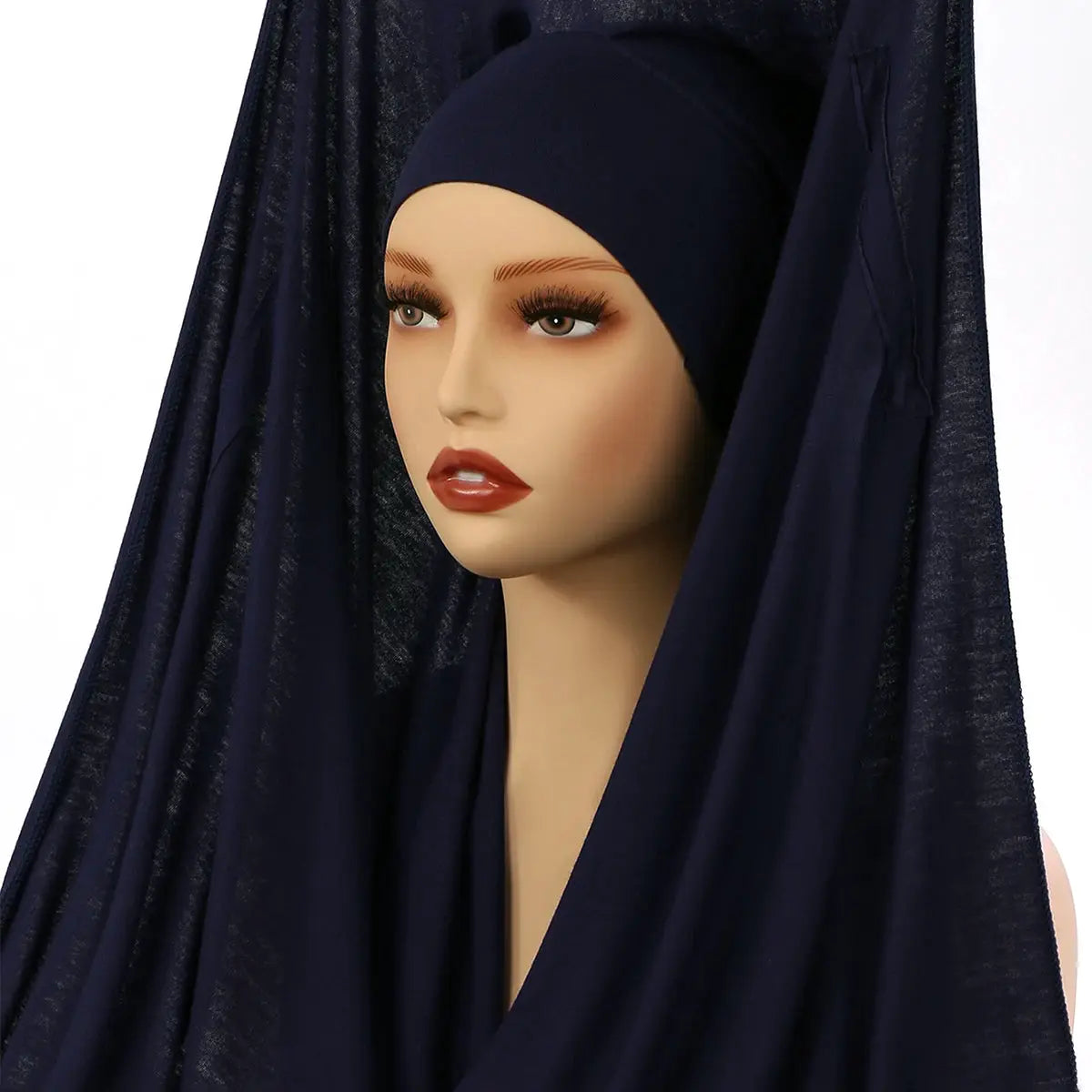 NovaVibe Instant Chiffon Hijab Magnetic Buckle Solid Color Muslim Scarf Effortless Wear