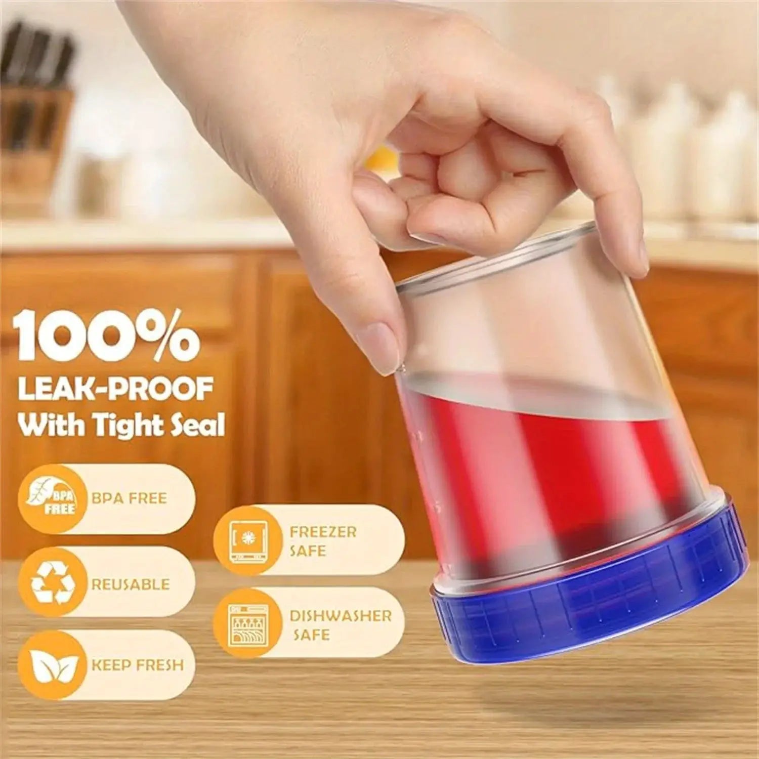 FreshSeal 4oz Travel Condiment Containers With Lids Airtight Leakproof Storage For Dressings And Sauces