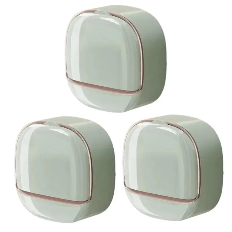 Simples Market mint green plastic hanging soap holders with drainage, set of 3