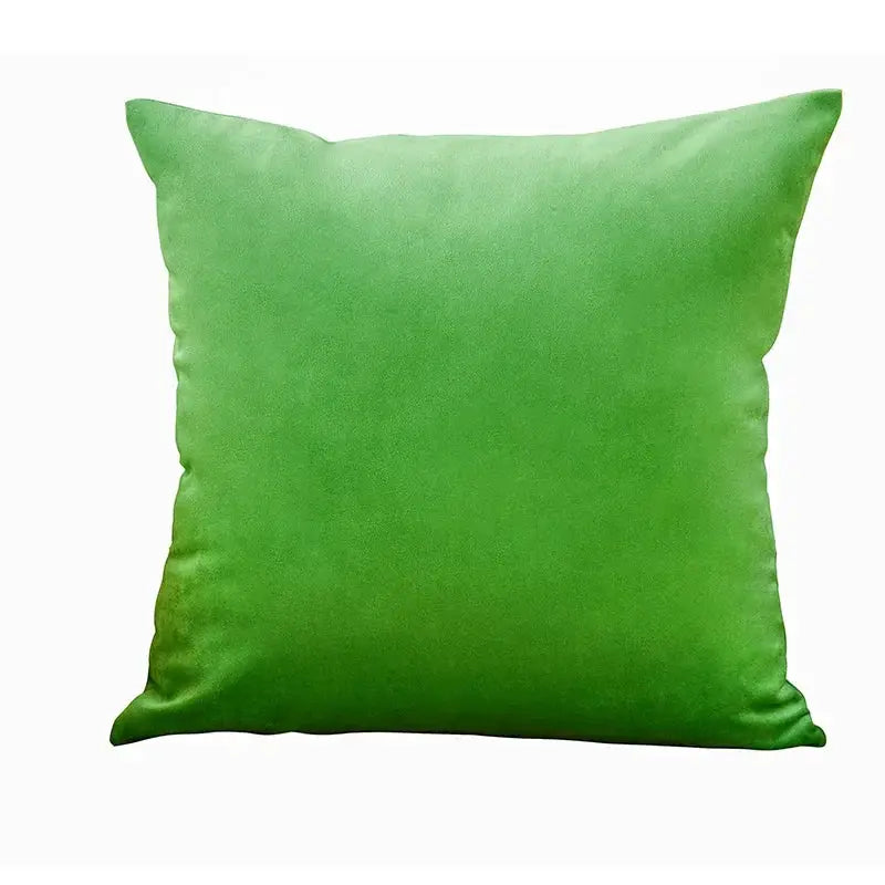 Velvet cushion cover 45x45 cm square in bright green for living room decor