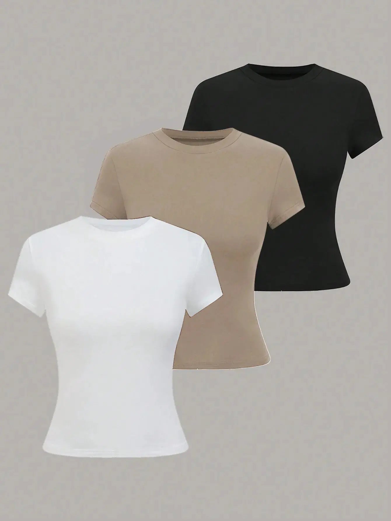 Women's Solid Color Short Sleeve T Shirt Minimalist Basic Top for Summer Everyday Wear