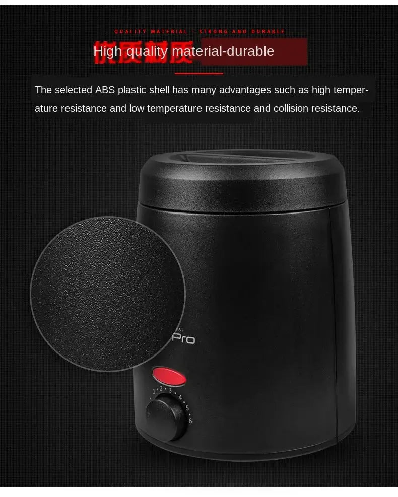 Simples Market black wax warmer for hair removal, 200ml capacity with red power button and control dial