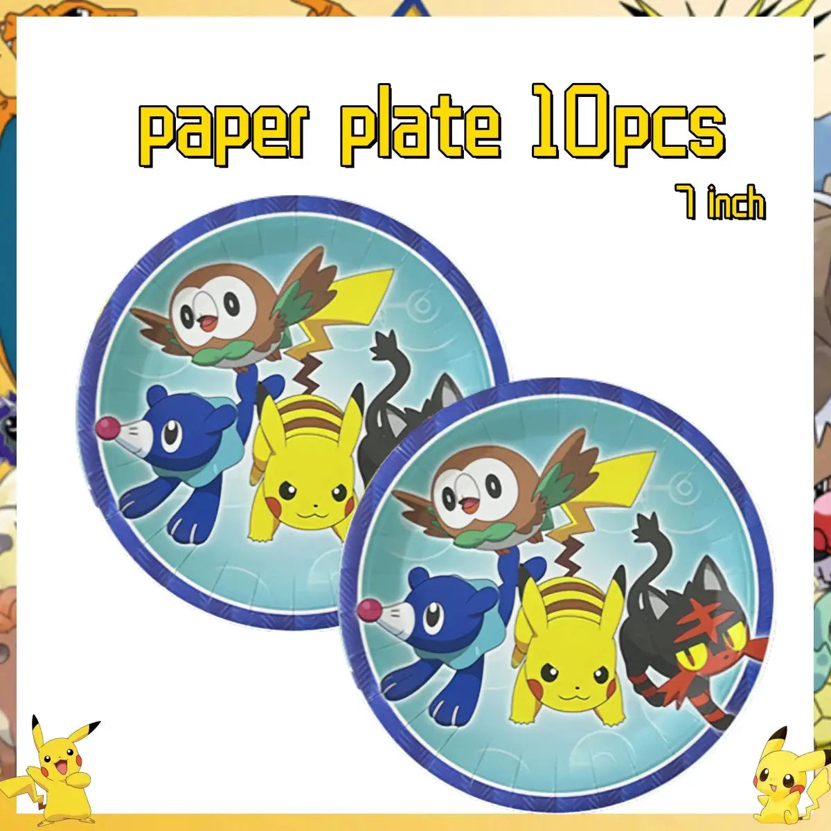 Pokemon Pikachu Birthday Party Decor Set Disposable Tableware Tablecloth Cups Plates Napkins Balloons Baby Shower Kids