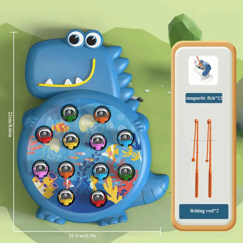 Dinosaur Magnetic Fishing Toy Set For Toddlers And Kids Montessori Educational Rod Included No Rotation Gift