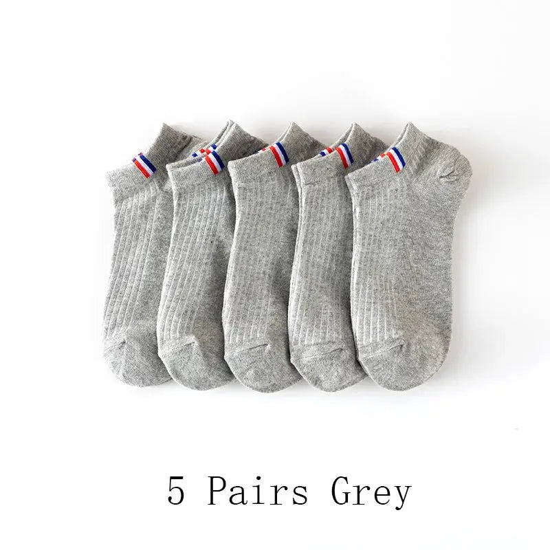 Mens Thin Summer Boat Socks Pack Of 5 10 20 Pairs Breathable Sweat Absorbing Casual Plain Color