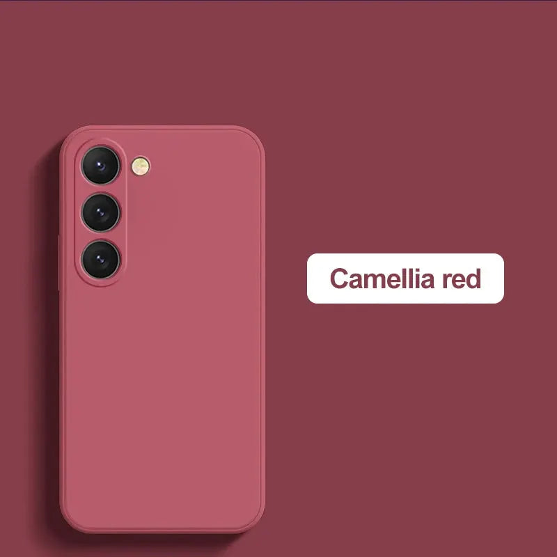 Simples Market Camellia red liquid silicone phone case for Samsung Galaxy S26/S25/S24/S23/S22 Ultra