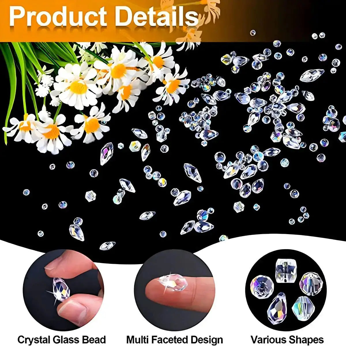 300 Pieces Mixed Sizes Crystal Rondelle Beads With Light AB Finish Clear Glass Gems For Jewelry Making DIY Necklace Kit