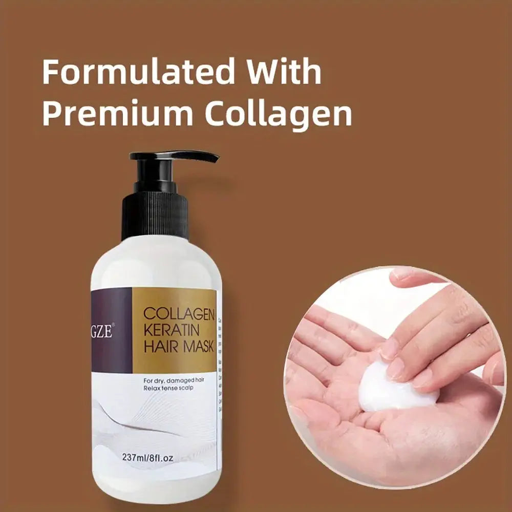 GZE Collagen Keratin Hair Mask Deep Conditioning For Dry Hair With Argan Oil Coconut Oil And Shea Butter