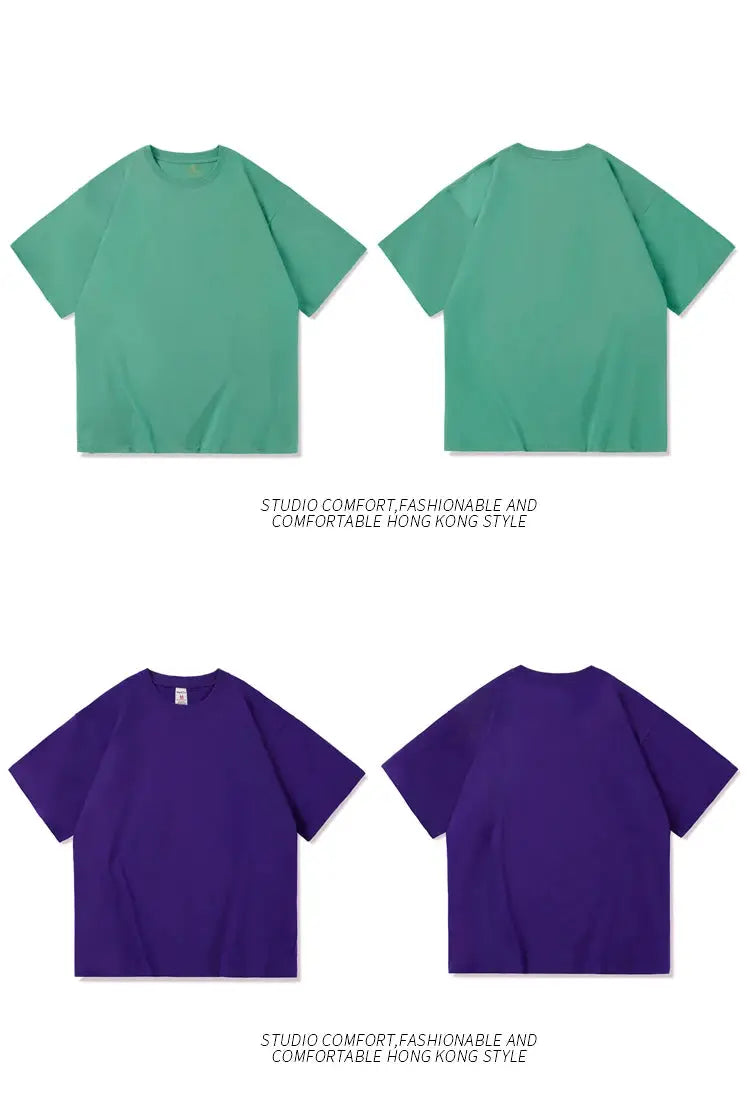 Oversized Summer Short Sleeve Men's T Shirt New Fashion Solid Loose O-Neck T Shirts Mens Cotton Hip Hop Streetwear Top Tees 5XL