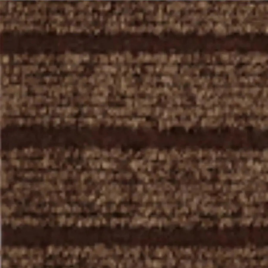 Polyester striped kitchen floor mat, brown tones, low-profile, non-slip and anti-fouling.