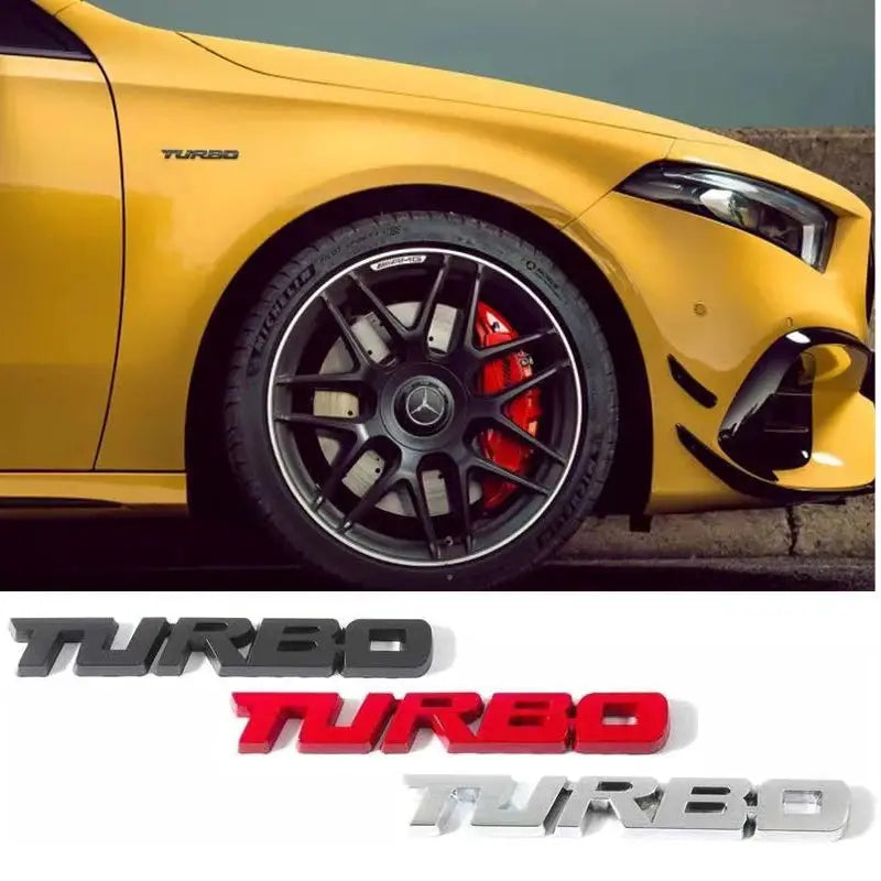 Turbocharged Turbo Metal Alloy 3D Badge Car Exterior Sticker Car Modification Accessory Decorative Rear Side Marking