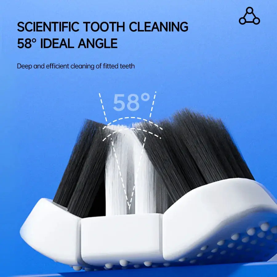 Coup 3D U Shaped Three Sided Manual Toothbrush Set 6 Pieces For Adults One Minute Cleaning