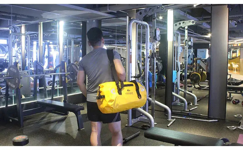 Waterproof duffle bag 40L-120L by Simples Market, yellow for gym and outdoor use