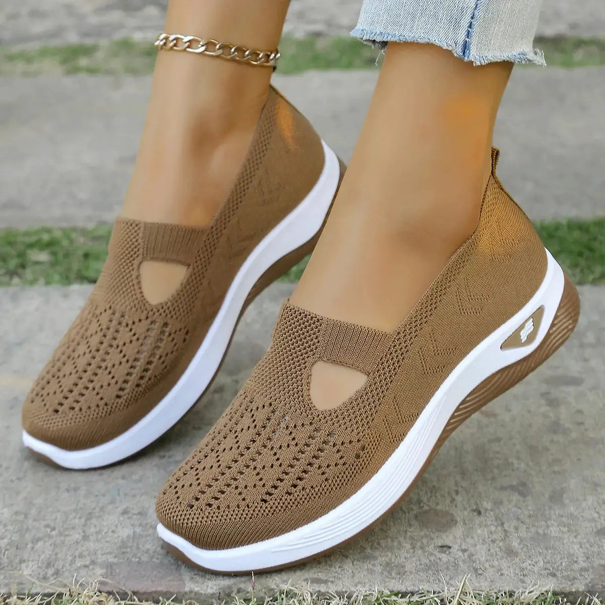 NovaStride Casual Slip On Womens Summer Shoes With Breathable Mesh Upper For All Day Comfort