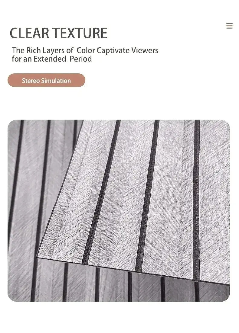 Self-adhesive wood-grain wallpaper by Simples Market, 3D retro gray textured, removable