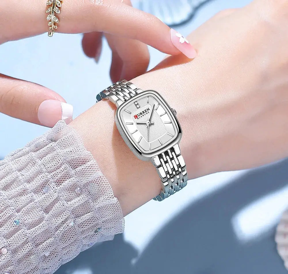 CURRN 9093 women's quartz watch with silver stainless steel bracelet