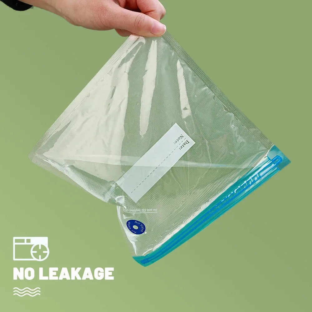 Vacuum Sealed Food Bags With Sealing Pump And Air Valve For Fresh Food Storage Small And Large Sizes 10 Or 20 Pack