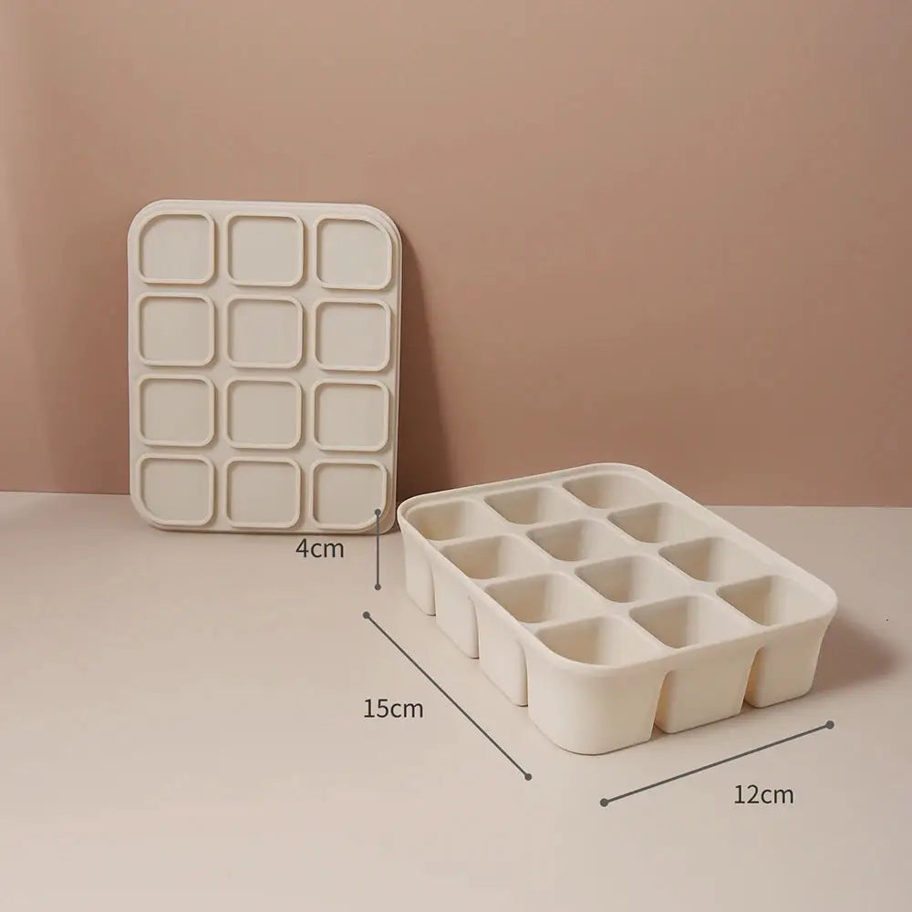 Silicone Ice Cube Tray With Lids For Beverages And Baby Food Storage Molds Flexible BPA Free