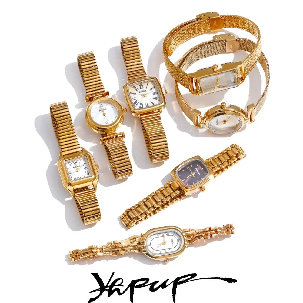 Yhpup Fashion Stainless Steel Ladies Watch With 18K Gold PVD Plating Japanese Movement 3 ATM Water Resistant