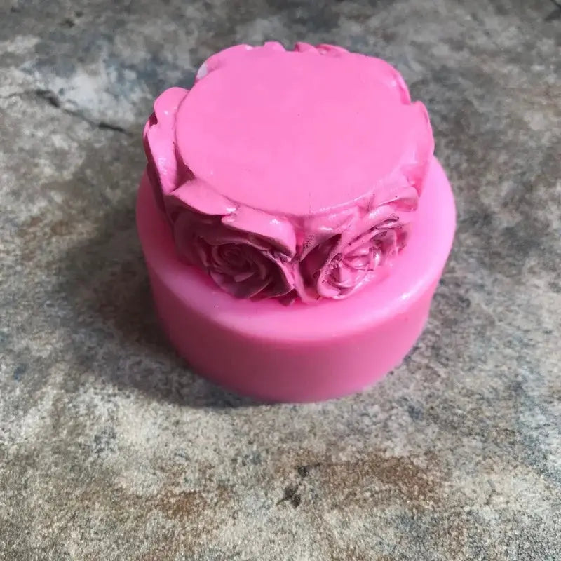 3D Round Rose Flower Soap Mold Cylindrical Silicone Mold For Candles And Cake Decorating Craft Decoration