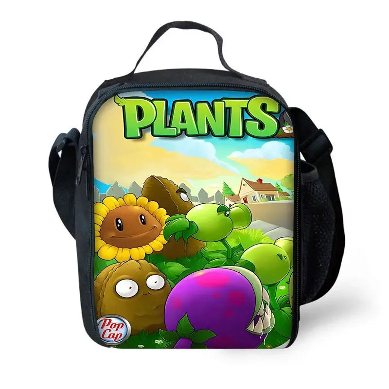 Kids' school backpack with Plants vs Zombies graphic, colorful PVZ design by Simples Market