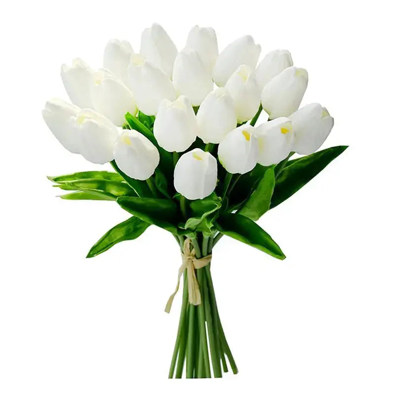 Real Touch Tulips And Roses Artificial Flowers Scrapbooking Vase Home Decor Wedding Garden Arch Garland 10 Or 30 Pieces