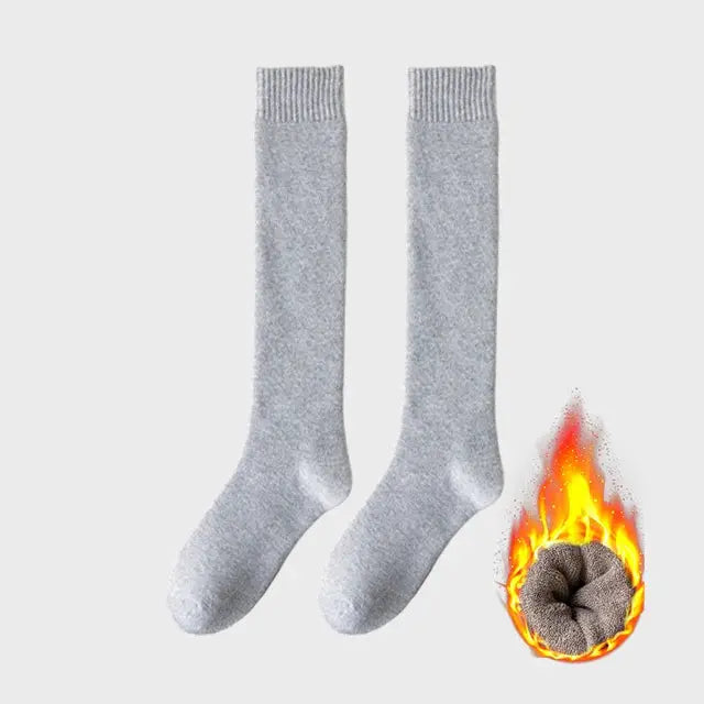 Women's Winter Warm Long Knee High Socks Thick Thermal Cotton Terry Harajuku Breathable Casual