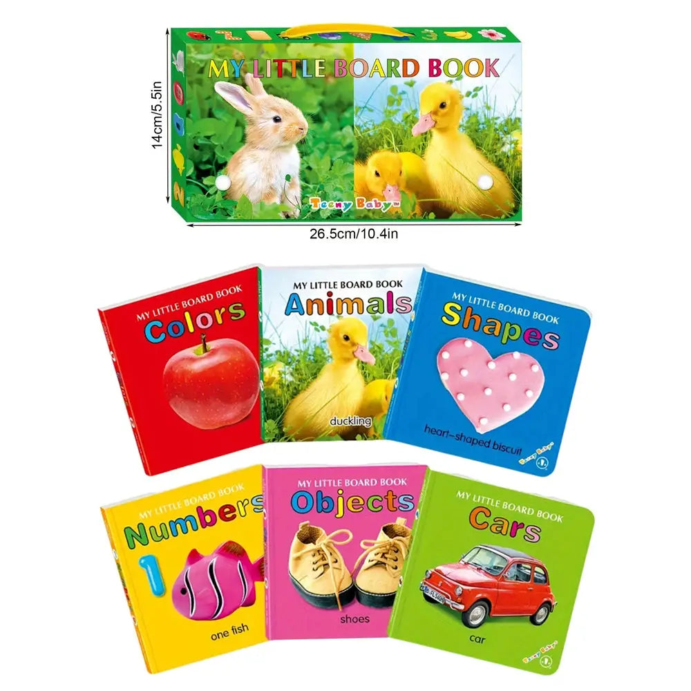 Simples Market My Little Board Book set: 6 bright, interactive board books for sensory learning and early reading.