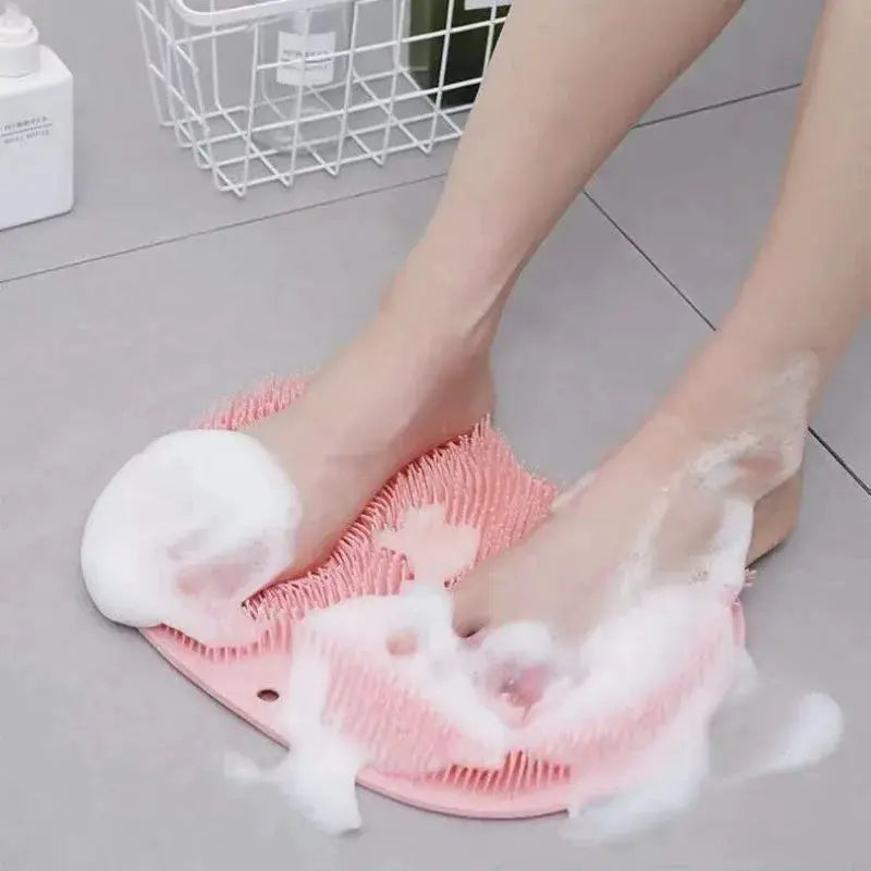 Exfoliating Foot Brush And Back Scrubber With Anti Slip Suction Cup