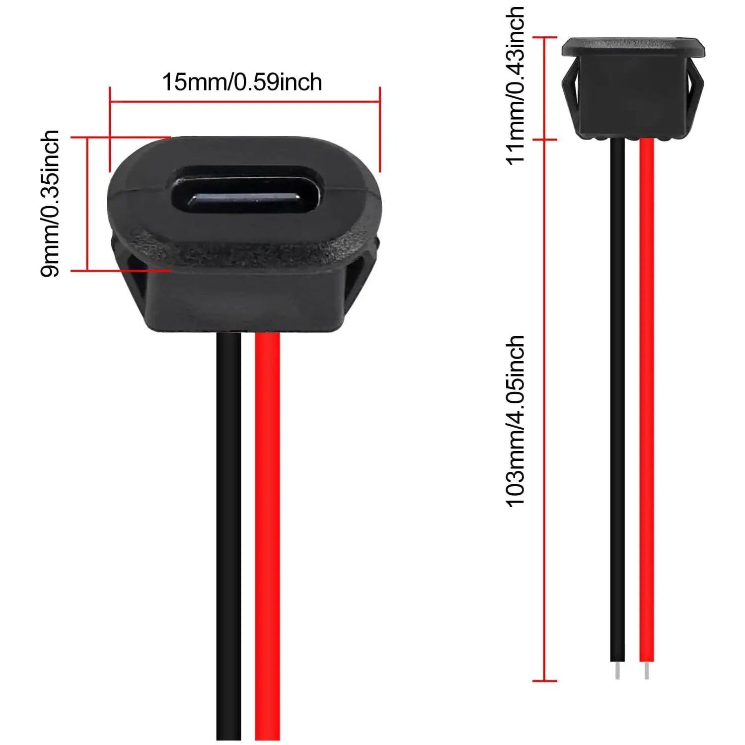 Type C Female Chassis Connector USB C Direct Crimp Jack Gold Plated Contacts Silica Gel Ring 5Pcs 10Pcs Power Cable